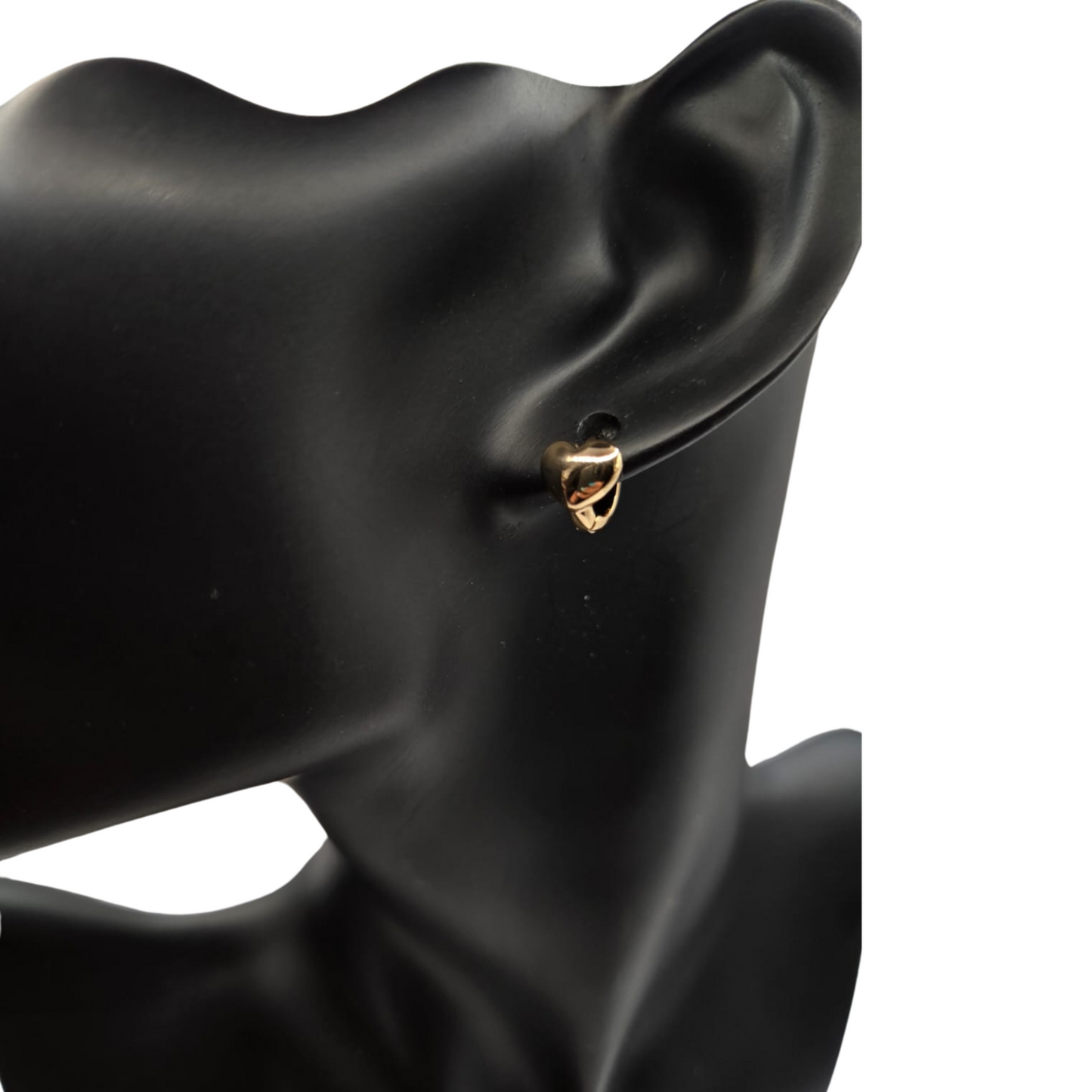 Golden Heart Huggie Earrings