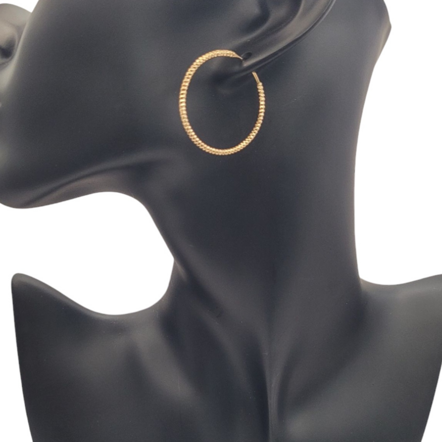 Golden Textured Hoops
