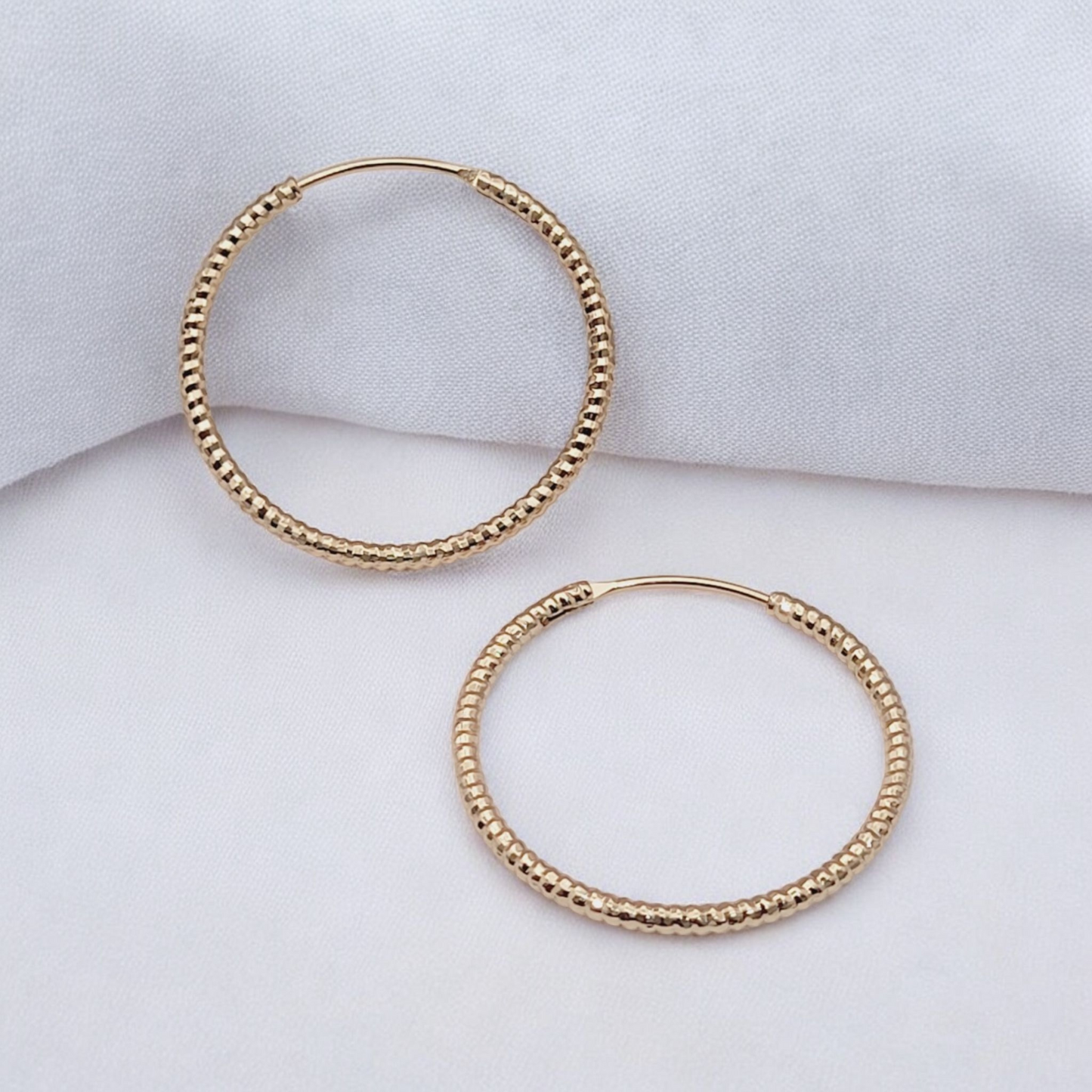 Golden Textured Hoops