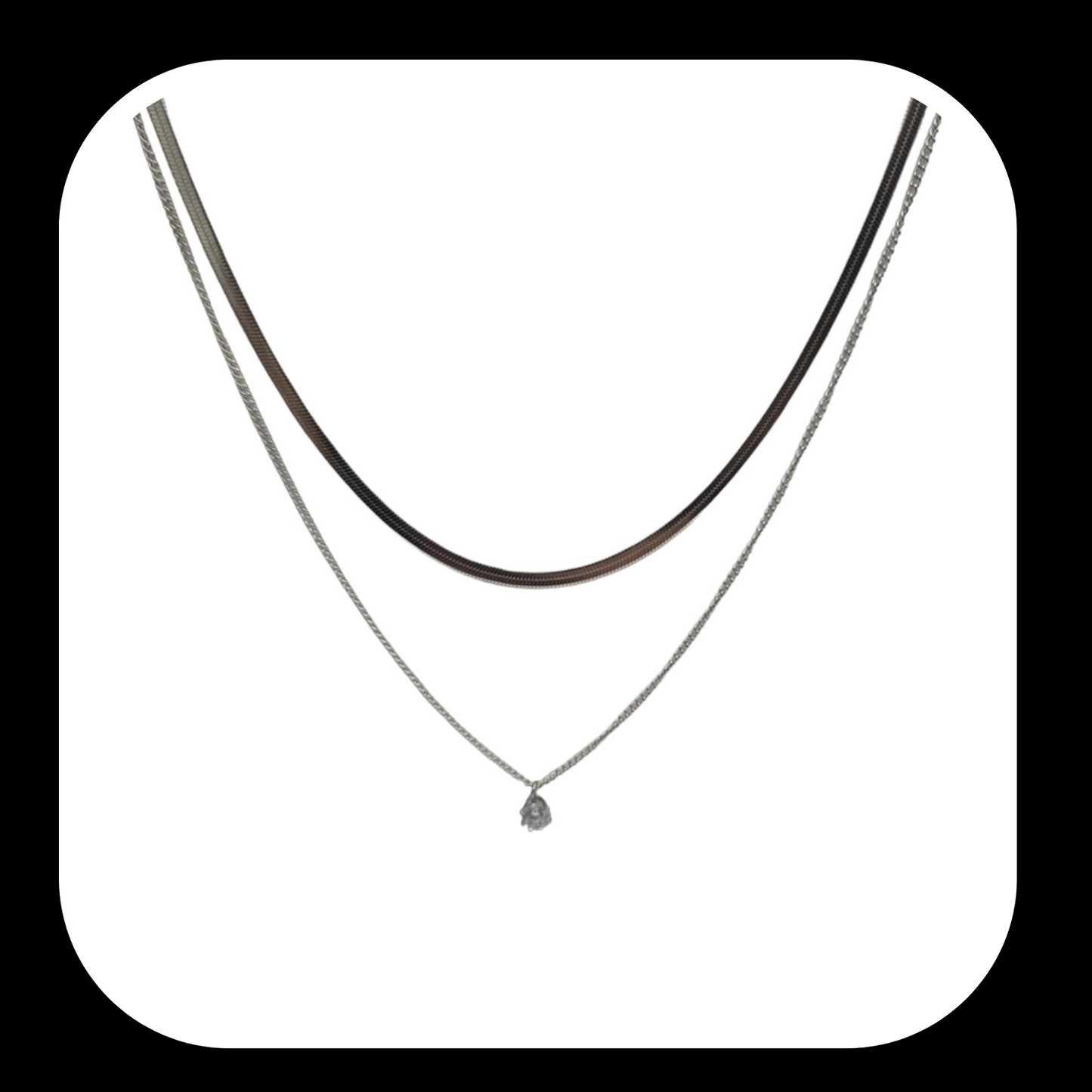 Twin Silver Elegant Necklace