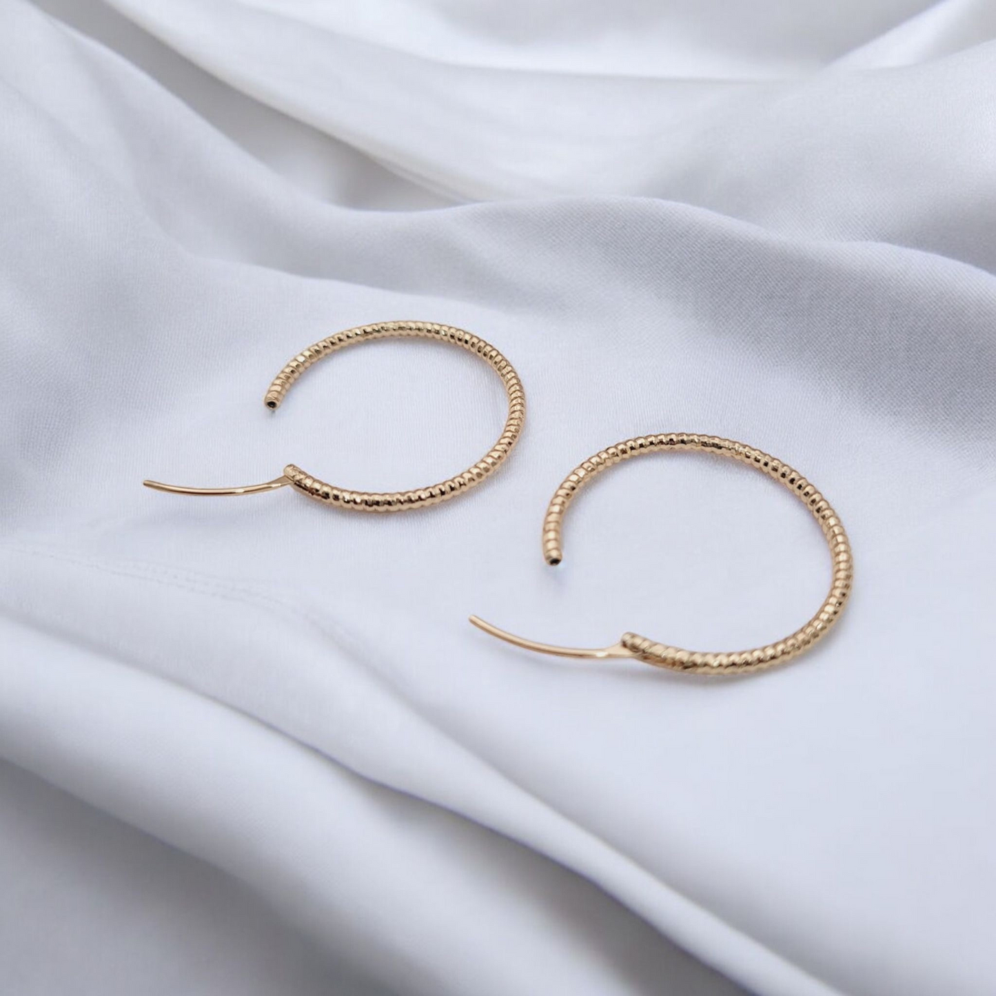 Golden Textured Hoops