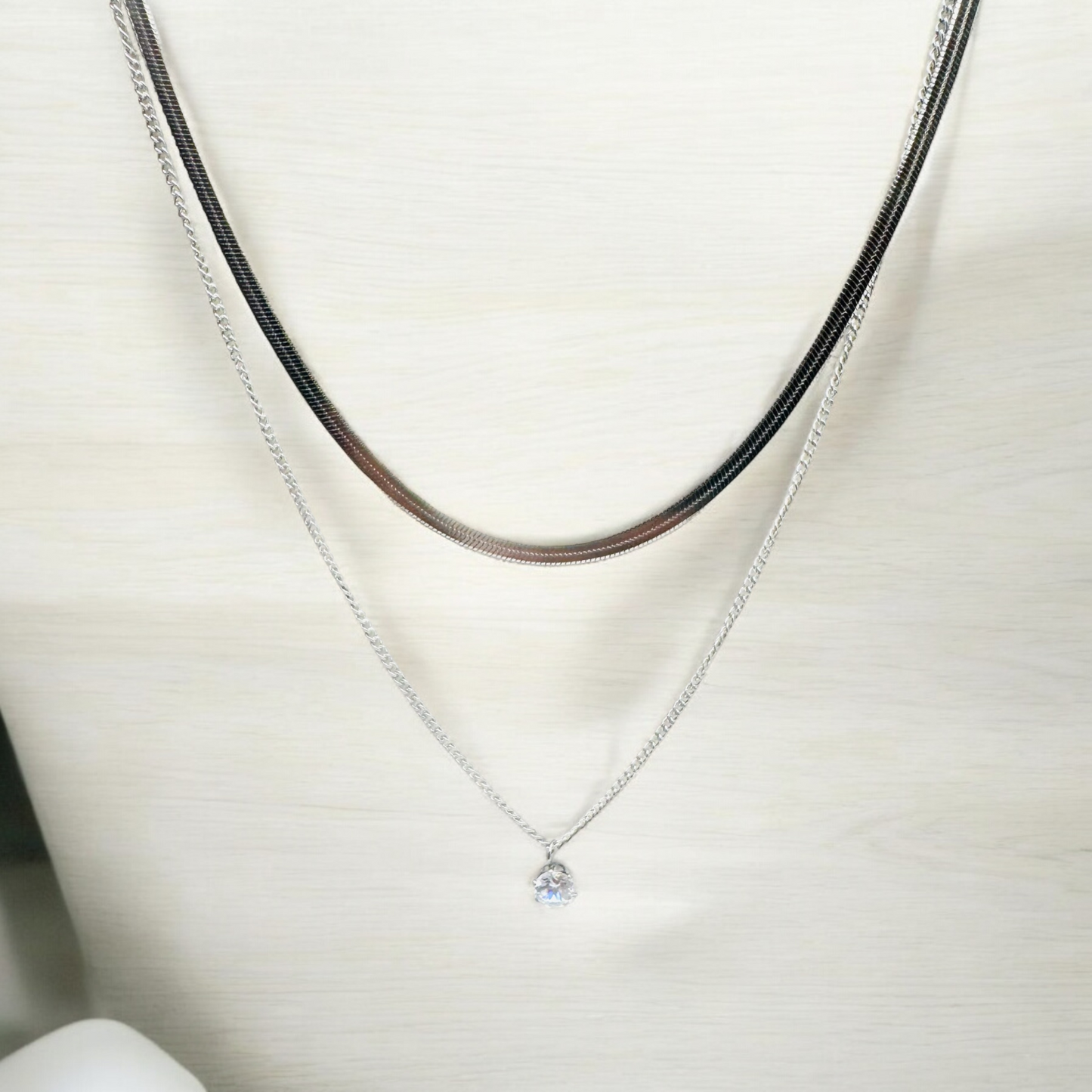 Twin Silver Elegant Necklace