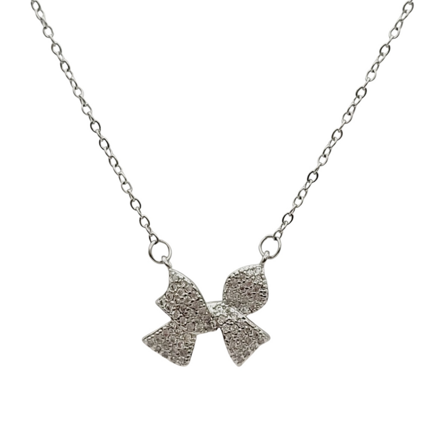 Silver Adjustable Bow Necklace