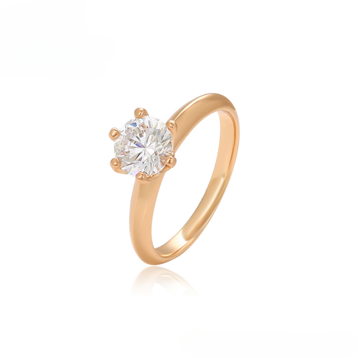 Golden Solitaire Sparkle Ring