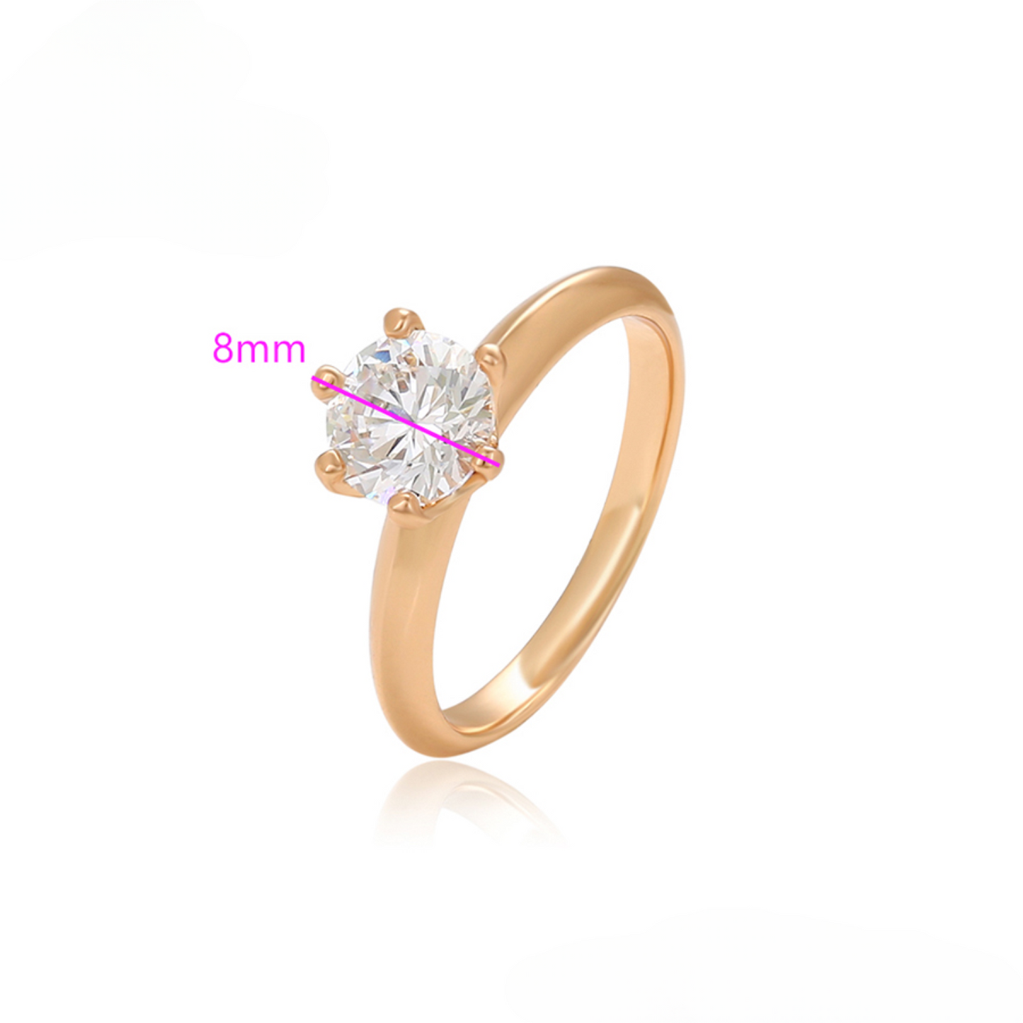 Golden Solitaire Sparkle Ring