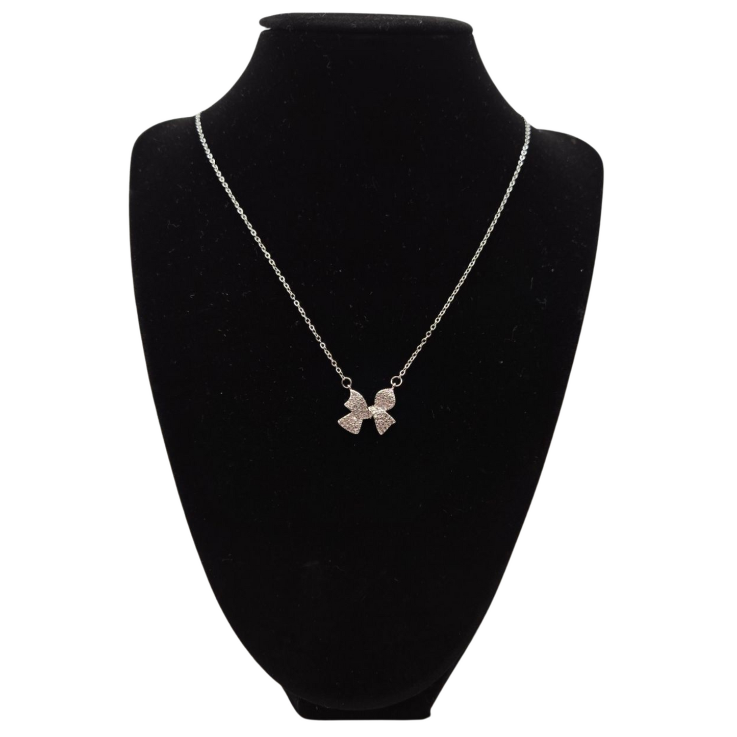 Silver Adjustable Bow Necklace