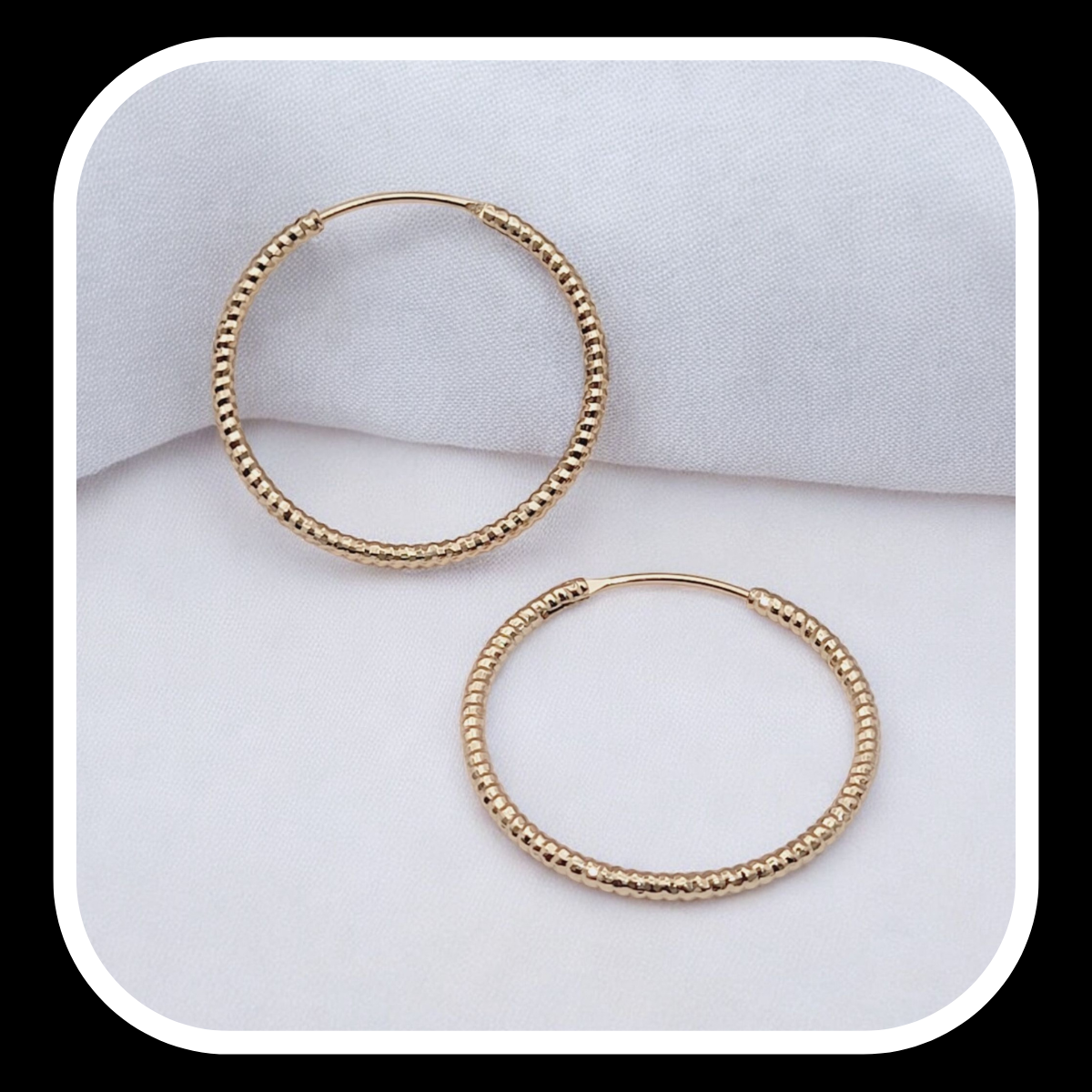 Golden Textured Hoops