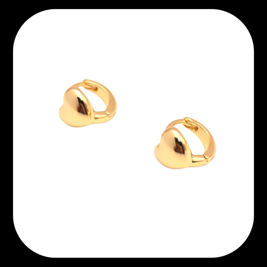 Golden Heart Huggie Earrings
