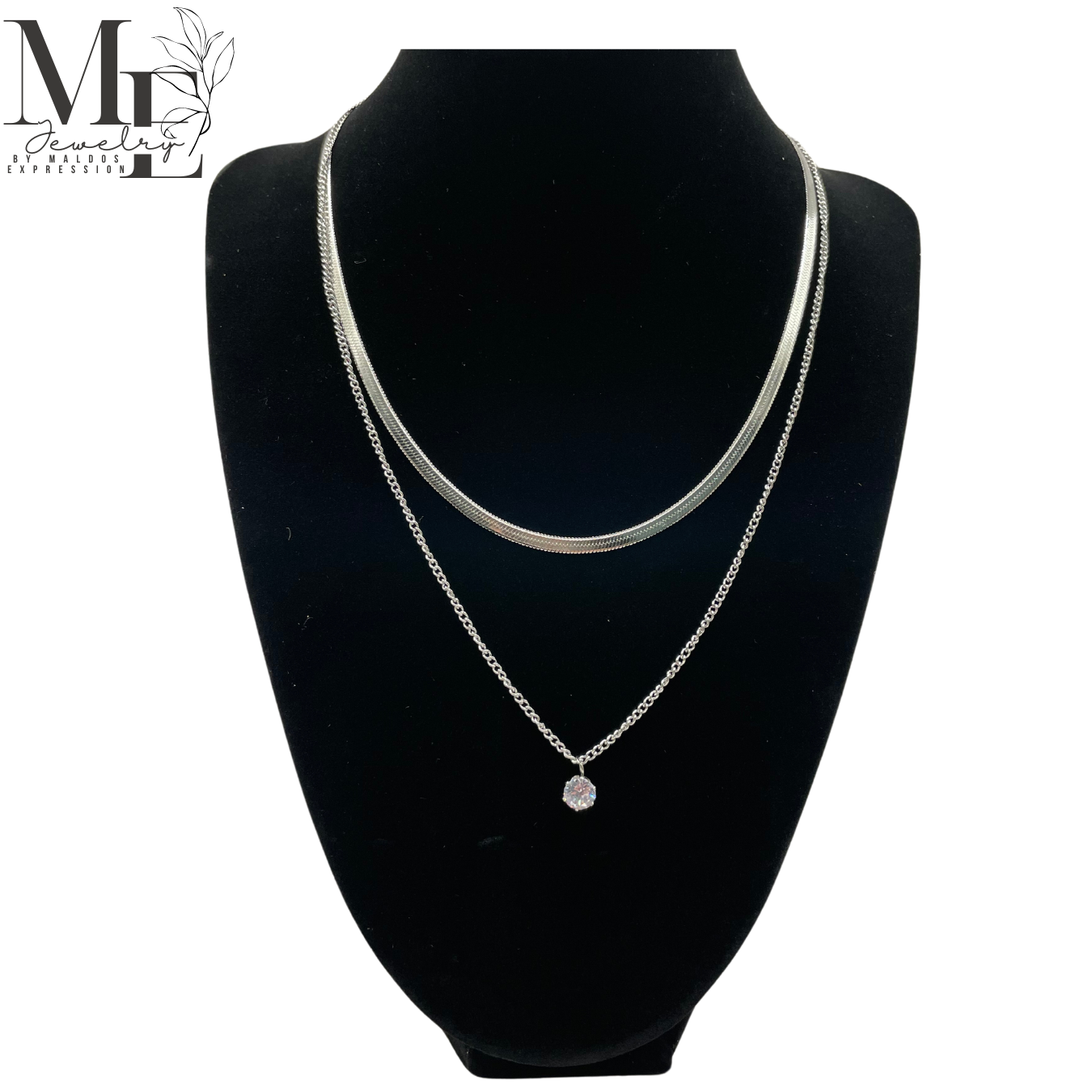 Twin Silver Elegant Necklace